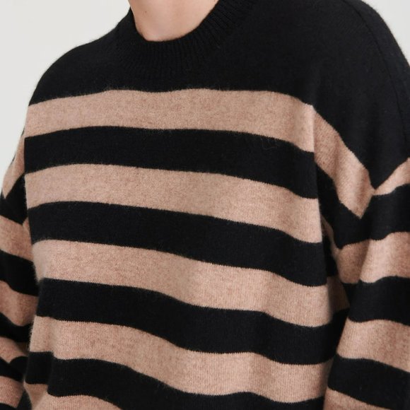 Nadaam Signature Cashmere Striped Crewneck Sweater - Picture 4 of 6